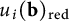 u Subscript i Baseline left parenthesis bold b right parenthesis Subscript backslash operatorname r e d
