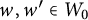 w comma w prime element of upper W 0