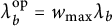 lamda Subscript b Superscript backslash operatorname o p Baseline equals w Subscript max Baseline lamda Subscript b