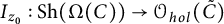 upper I Subscript z 0 Baseline colon upper S h left parenthesis upper Omega left parenthesis upper C right parenthesis right parenthesis right arrow script upper O Subscript h o l Baseline left parenthesis upper C overtilde right parenthesis