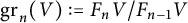g r Subscript n Baseline left parenthesis upper V right parenthesis colon equals upper F Subscript n Baseline upper V divided by upper F Subscript n minus 1 Baseline upper V