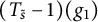 left parenthesis upper T Subscript s overtilde Baseline minus 1 right parenthesis left parenthesis g 1 right parenthesis