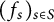 left parenthesis f Subscript s Baseline right parenthesis Subscript s element of upper S