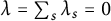 lamda equals sigma summation Underscript s Endscripts lamda Subscript s Baseline equals 0