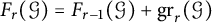 upper F Subscript r Baseline left parenthesis script upper G right parenthesis equals upper F Subscript r minus 1 Baseline left parenthesis script upper G right parenthesis plus g r Subscript r Baseline left parenthesis script upper G right parenthesis
