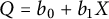 upper Q equals b 0 plus b 1 upper X
