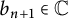 b Subscript n plus 1 Baseline element of double struck upper C