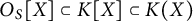upper O Subscript upper S Baseline upper X subset of upper K upper X subset of upper K left parenthesis upper X right parenthesis