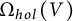 upper Omega Subscript h o l Baseline left parenthesis upper V right parenthesis