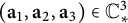left parenthesis a 1 comma a 2 comma a 3 right parenthesis element of upper C Subscript asterisk Superscript 3