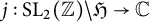 j colon upper S upper L Subscript 2 Baseline left parenthesis double struck upper Z right parenthesis backslash German upper H right arrow double struck upper C