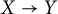 upper X right arrow upper Y