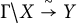 upper Gamma backslash upper X backslash stackrel tilde right arrow upper Y