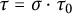 tau equals sigma dot tau 0