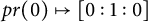 p r left parenthesis 0 right parenthesis right arrow from bar 0 colon 1 colon 0