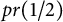 p r left parenthesis 1 divided by 2 right parenthesis