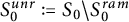 upper S 0 Superscript u n r Baseline colon equals upper S 0 minus upper S 0 Superscript r a m