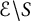 script upper E minus upper S