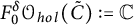 upper F 0 Superscript delta Baseline script upper O Subscript h o l Baseline left parenthesis upper C overtilde right parenthesis colon equals double struck upper C