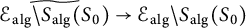 ModifyingAbove script upper E Subscript a l g Baseline minus upper S Subscript a l g Baseline left parenthesis upper S 0 right parenthesis With tilde right arrow script upper E Subscript a l g Baseline minus upper S Subscript a l g Baseline left parenthesis upper S 0 right parenthesis