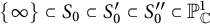 StartSet infinity EndSet subset of upper S 0 subset of upper S prime 0 subset of upper S double prime 0 subset of upper P Subscript double struck upper C Superscript 1