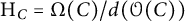 upper H Subscript upper C Baseline equals upper Omega left parenthesis upper C right parenthesis divided by d left parenthesis script upper O left parenthesis upper C right parenthesis right parenthesis