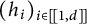 left parenthesis h Subscript i Baseline right parenthesis Subscript i element of backslash exclamation mark 1 comma d right bracket backslash exclamation mark right bracket