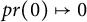 p r left parenthesis 0 right parenthesis right arrow from bar 0