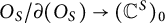 upper O Subscript upper S Baseline divided by partial differential left parenthesis upper O Subscript upper S Baseline right parenthesis right arrow left parenthesis upper C Superscript upper S Baseline right parenthesis Subscript 0