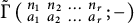 ModifyingAbove backslash operatorname normal upper Gamma With tilde left parenthesis backslash s m a l l m a t r i x n 1 n 2 midline horizontal ellipsis n Subscript r Baseline a 1 a 2 midline horizontal ellipsis a Subscript r Baseline backslash end s m a l l m a t r i x semicolon right parenthesis