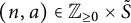 left parenthesis n comma a right parenthesis element of upper Z Subscript greater than or equals 0 Baseline times upper S overtilde