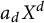 a Subscript d Baseline upper X Superscript d