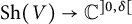 upper S h left parenthesis upper V right parenthesis right arrow upper C Superscript right bracket 0 comma delta
