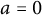 a equals 0
