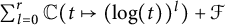 sigma summation Underscript l equals 0 Overscript r Endscripts double struck upper C left parenthesis t right arrow from bar left parenthesis log left parenthesis t right parenthesis right parenthesis Superscript l Baseline right parenthesis plus script upper F