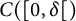 upper C left parenthesis 0 comma delta right parenthesis