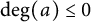 degree left parenthesis a right parenthesis less than or equals 0