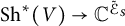 upper S h Superscript asterisk Baseline left parenthesis upper V right parenthesis right arrow upper C Superscript script upper E Super Subscript upper S Superscript overtilde
