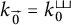 k sub zero with right arrow above equals k sub zero with parallel lines above.