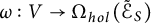omega colon upper V right arrow upper Omega Subscript h o l Baseline left parenthesis script upper E Subscript upper S Baseline overtilde right parenthesis