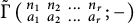 ModifyingAbove backslash operatorname normal upper Gamma With tilde left parenthesis backslash s m a l l m a t r i x n 1 n 2 midline horizontal ellipsis n Subscript r Baseline a 1 a 2 midline horizontal ellipsis a Subscript r Baseline backslash end s m a l l m a t r i x semicolon right parenthesis