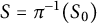 upper S equals pi Superscript negative 1 Baseline left parenthesis upper S 0 right parenthesis