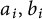 a Subscript i Baseline comma b Subscript i Baseline
