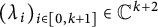 left parenthesis lamda Subscript i Baseline right parenthesis Subscript i element of 0 comma k plus 1 Baseline element of upper C Superscript k plus 2