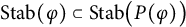 upper S t a b left parenthesis phi right parenthesis subset of upper S t a b left parenthesis upper P left parenthesis phi right parenthesis right parenthesis