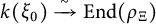 k left parenthesis xi 0 right parenthesis backslash xrightarrow tilde upper E n d left parenthesis rho Subscript upper Xi Baseline right parenthesis