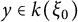 y element of k left parenthesis xi 0 right parenthesis