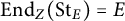 upper E n d Subscript upper Z Baseline left parenthesis upper S t Subscript upper E Baseline right parenthesis equals upper E