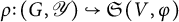 rho colon left parenthesis upper G comma script upper Y backslash hspace 1.3 p t right parenthesis right arrow with hook German upper S left parenthesis upper V comma phi right parenthesis
