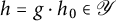 h equals g dot h 0 element of script upper Y